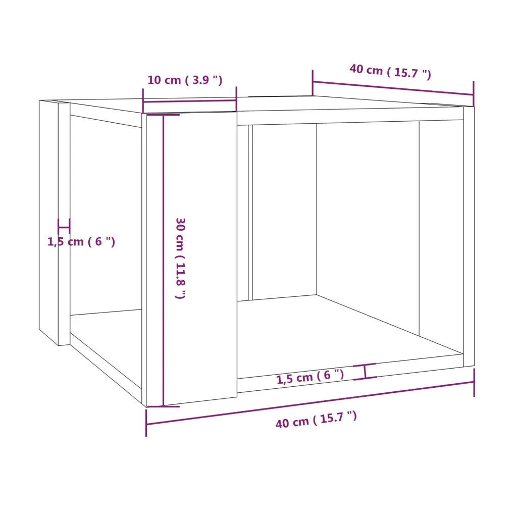Tavolino Salotto-Tavolino da soggiorno-Tavolo Grigio Sonoma 40x40x30cm Legno Ingegnerizzato