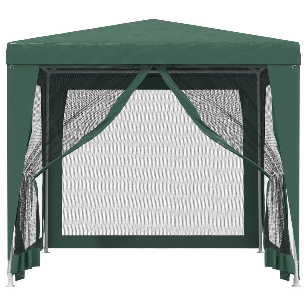 Tenda per Feste-Tenda Gazebo 4 Pareti Laterali in Rete Verde 2,5x2,5m HDPE