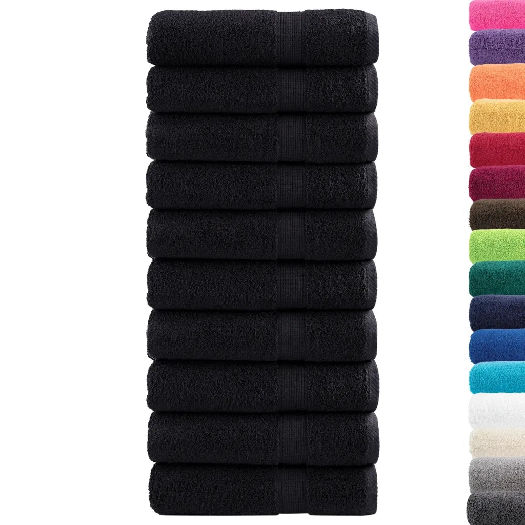 Asciugamani Premium SOLUND 10 pz | Teli per bagno Neri 50x100 cm 600 g/m2