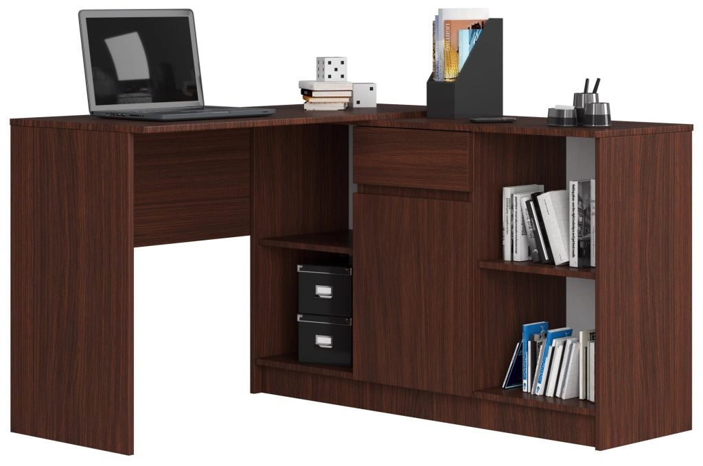 Scrivania angolare AKORD B17 Wengé 120 cm 1 anta 1 cassetto 120x126x79 cm