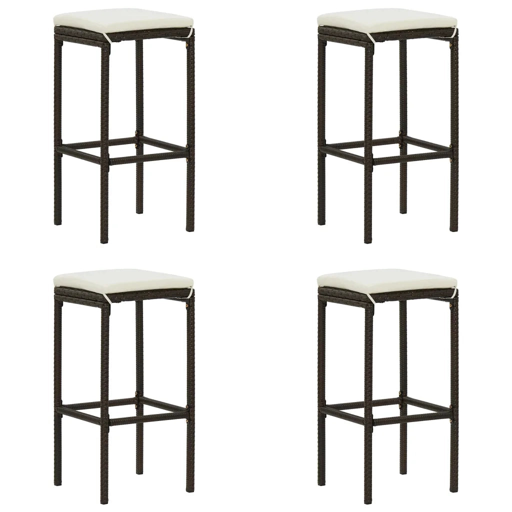 Set Bar da Giardino 5 pz con Cuscini Marrone 3067962