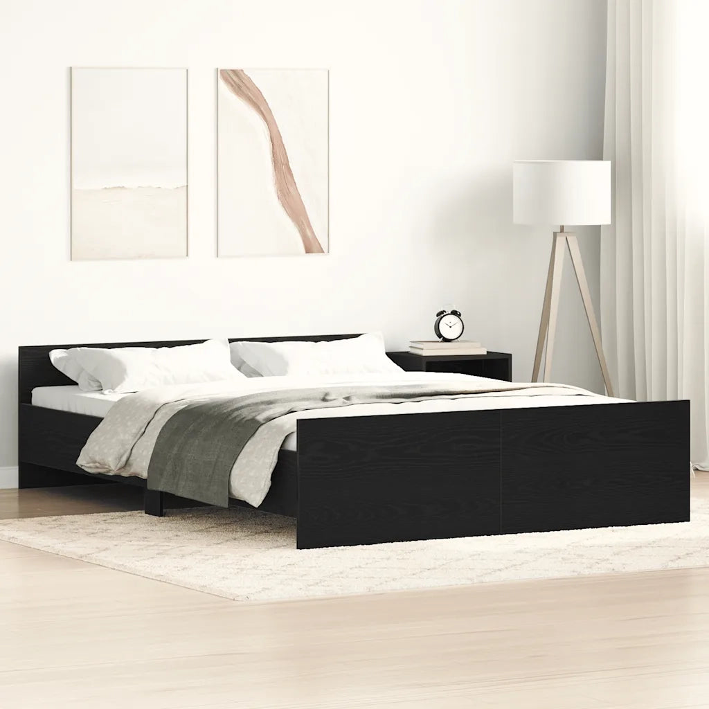 Giroletto senza Materasso Rovere Nero 140x200 cm Truciolato 3329319