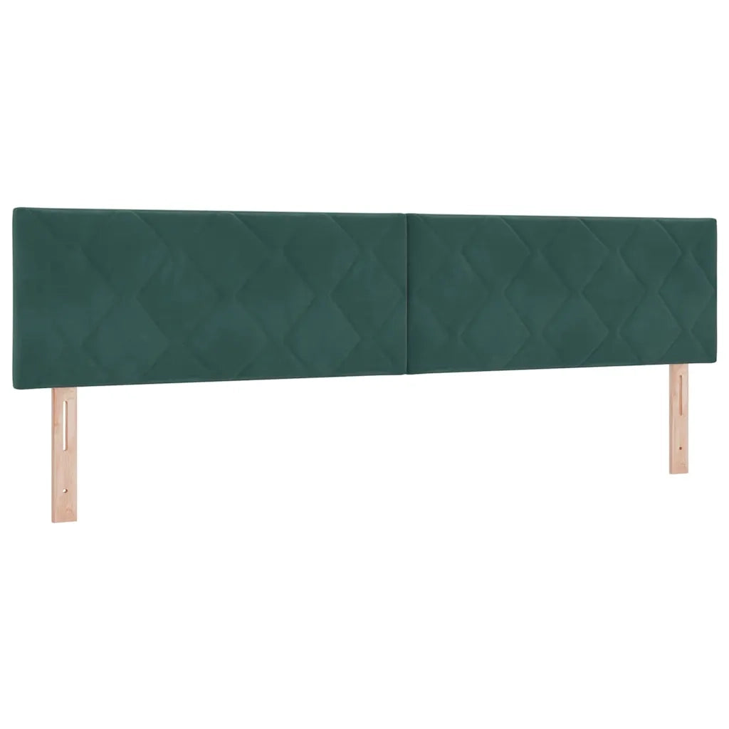 Letto a Sorgente LED con led Verde Scuro 200 x 200 cm Velluto
