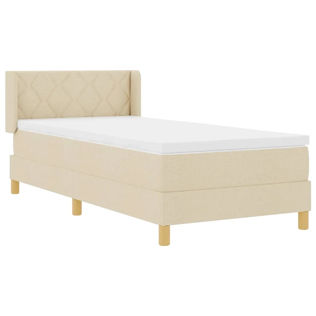 Letto a molle con materasso Crema 200 x 100 cm Poliestere