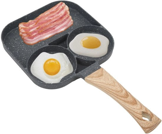 Piastra per Cottura con Antiaffondamento - Induzione - Lega di Alluminio - 19x19 cm - 3 Sezioni - Piastra Grill