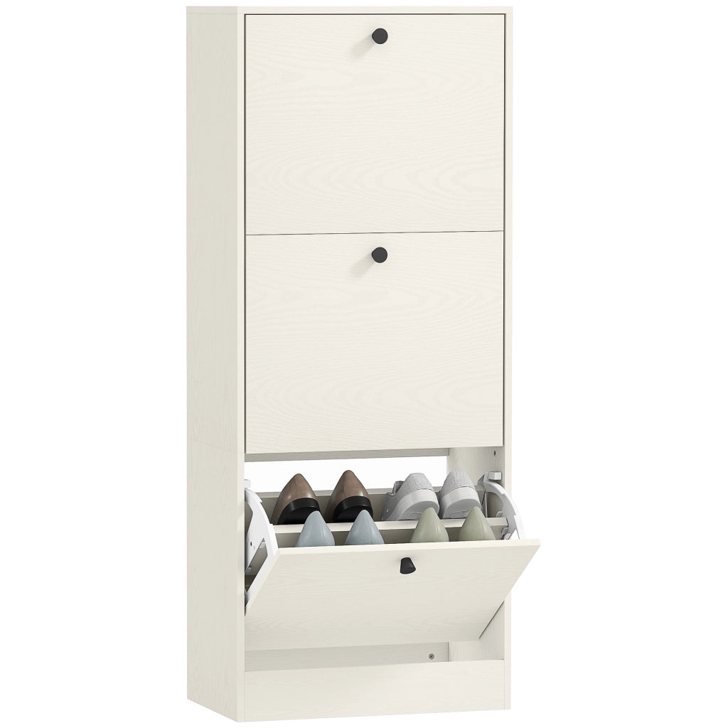 Cassettiera 3 ante con ripiani regolabili ¨C zephmum ¨C Bianco 47x28x115 cm