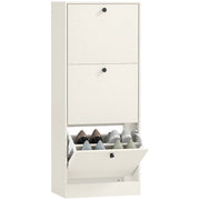 Cassettiera 3 ante con ripiani regolabili ¨C zephmum ¨C Bianco 47x28x115 cm