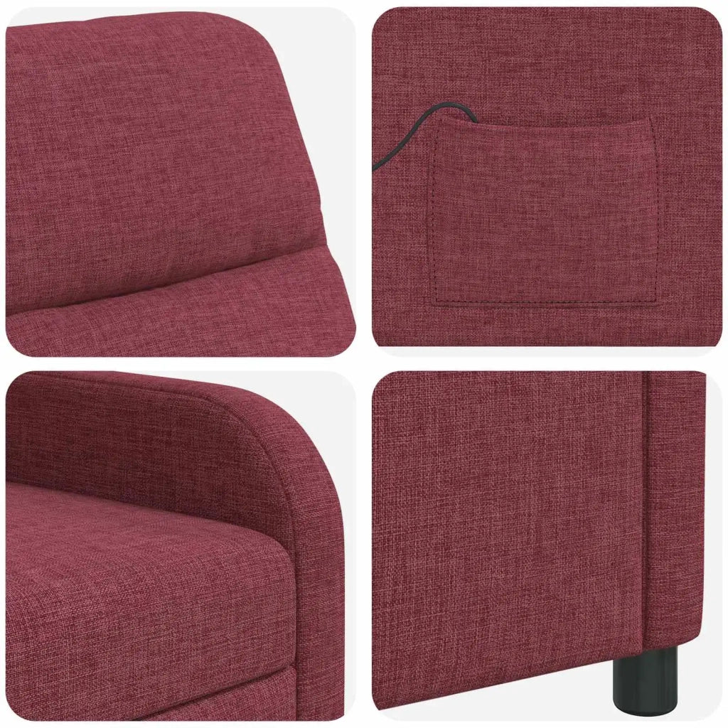Divano Sedia-Poltrona Massaggiante Rosso Vino Tessuto 591529