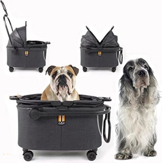 Buggy per cani con chiusura automatica - Buggy per cani tutti terreni - Nero