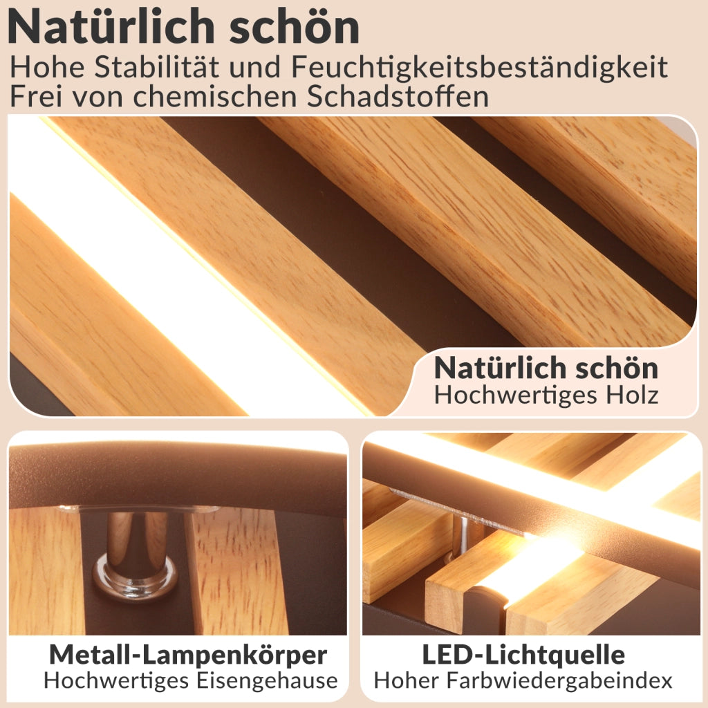 ZMH Plafoniera moderna LED quadrata geometrica in metallo 38cm 34W con telecomando per soggiorno camera da letto