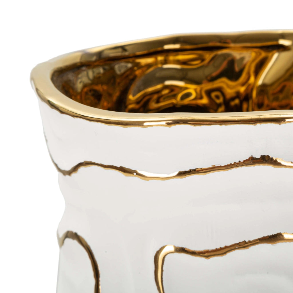 Banenoha, Vaso Colore Struttura oro, Bianco