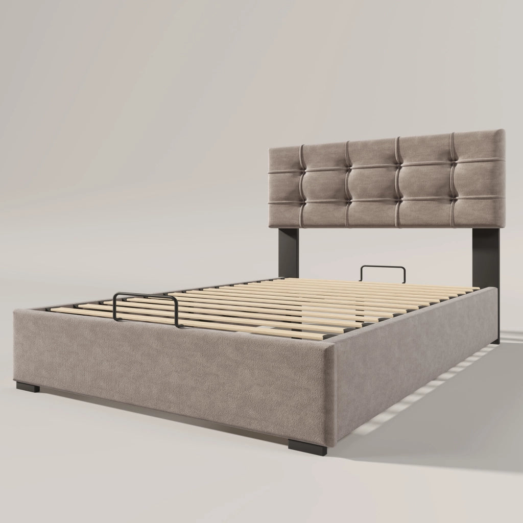 letto imbottito velluto grigio chiaro 90 x 200 cm