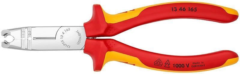 KNIPEX 13 46 165 Spelacavi Multifunzione con Tagliente Circolare e Tronchese Laterale colore Rosso Giallo