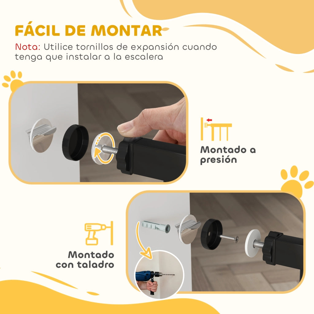 Cancello per Bambini e Animali Domestici ¨C Minimal ¨C Nero 75-95 cm