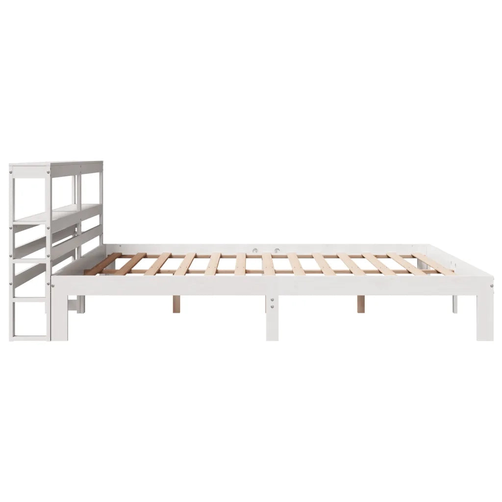 Letto matrimoniale | Letto per adulti | Giroletto con Testiera senza Materasso Bianco 200x200 cm