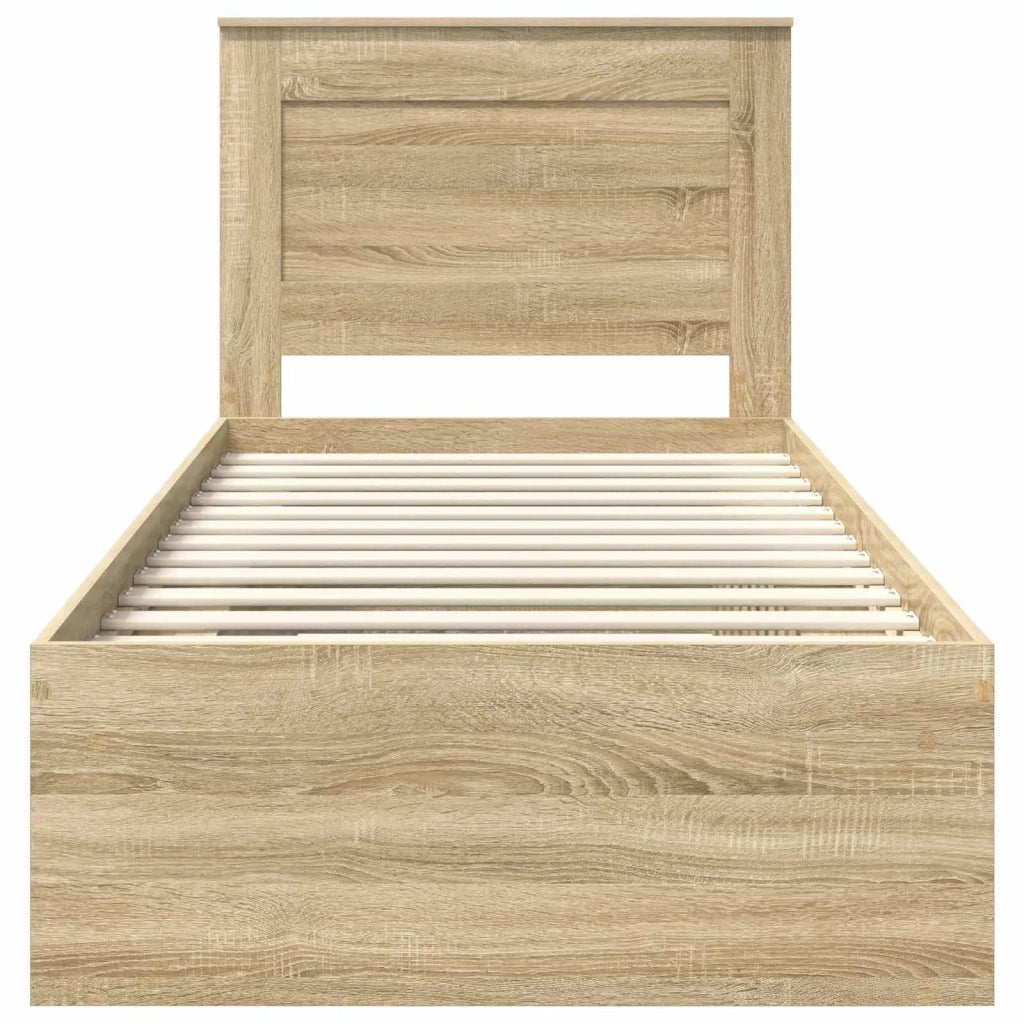 Struttura del letto-Giroletto Rovere Sonoma 75 x 190 cm Pino massello 258376