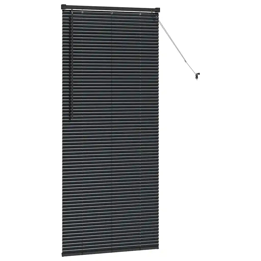 Tendaggi a Veneziana | Tenda a lamelle Nero 175 x 80 cm Alluminio