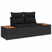 Divano da giardino Nero 184 x 62 x 85cm polyrattan 42006813
