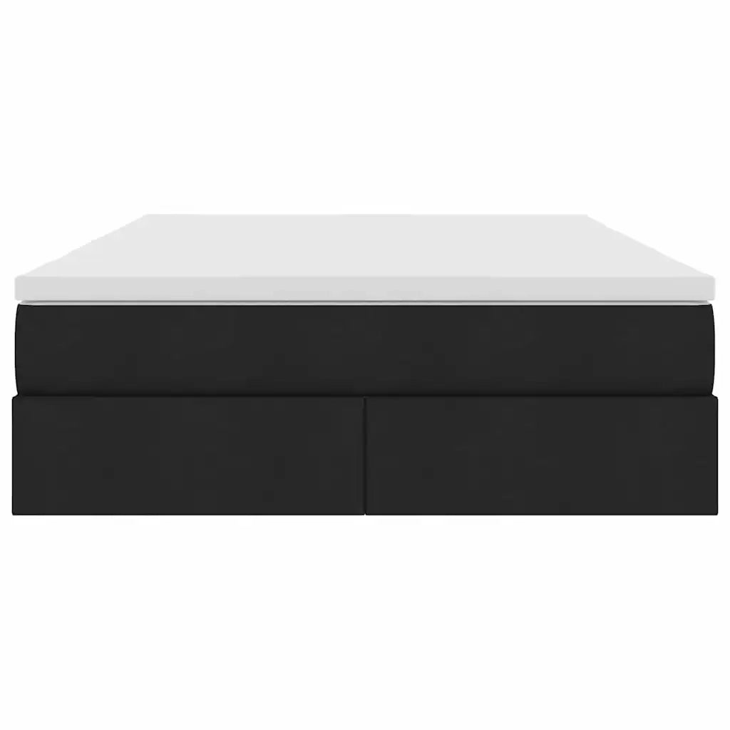 Letto con contenitore e materasso Nero 140 x 190 cm Poliestere 3370226