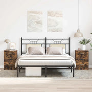 Comodini 2 pz-Set di 2 Tavolino da notte Rovere Fumo 38x35x56 cm in Legno Multistrato
