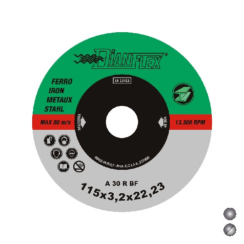 DISCO ABRASIVO PER FERRO- mm 115 x sp. 3.2 Ferro- DH- pezzi 1