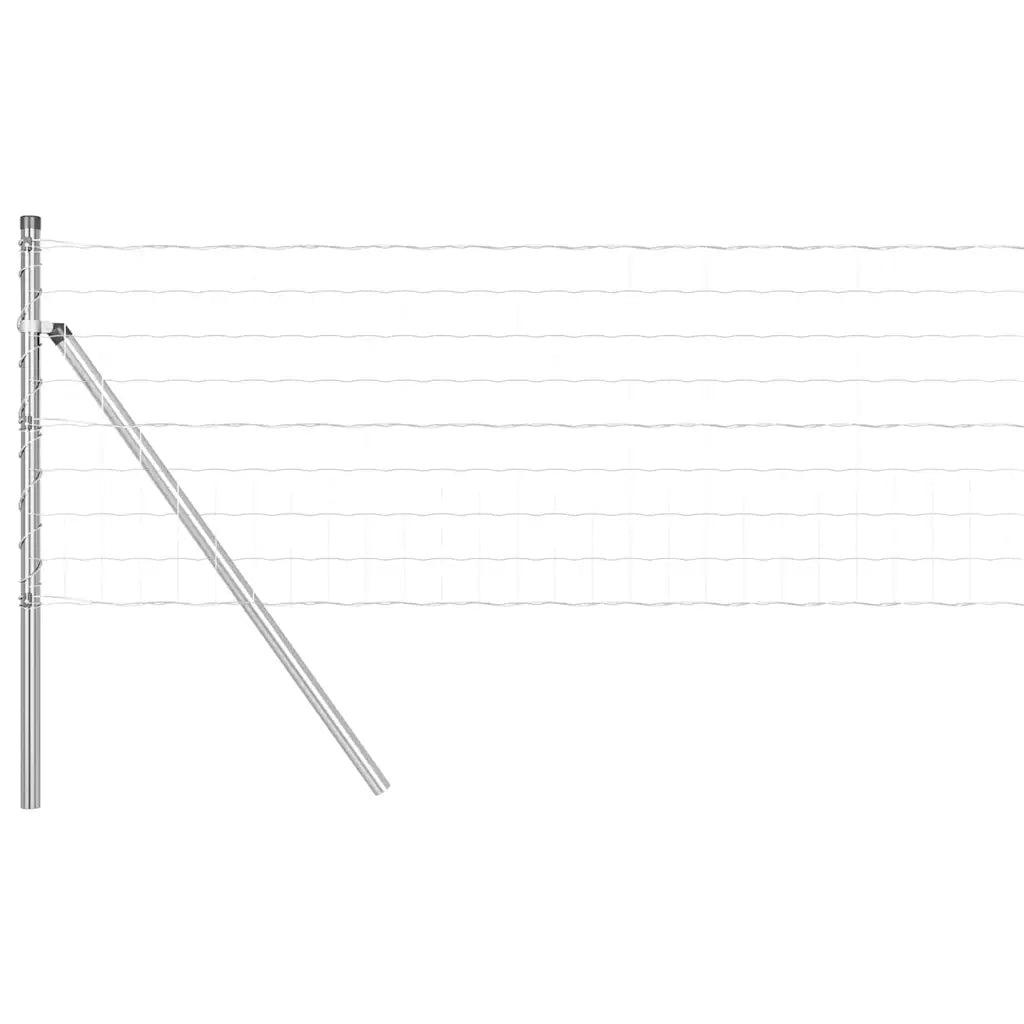 Recinzione da Giardino | Recinzione con Posto Argento 0,8 x 10 m Acciaio e PVC