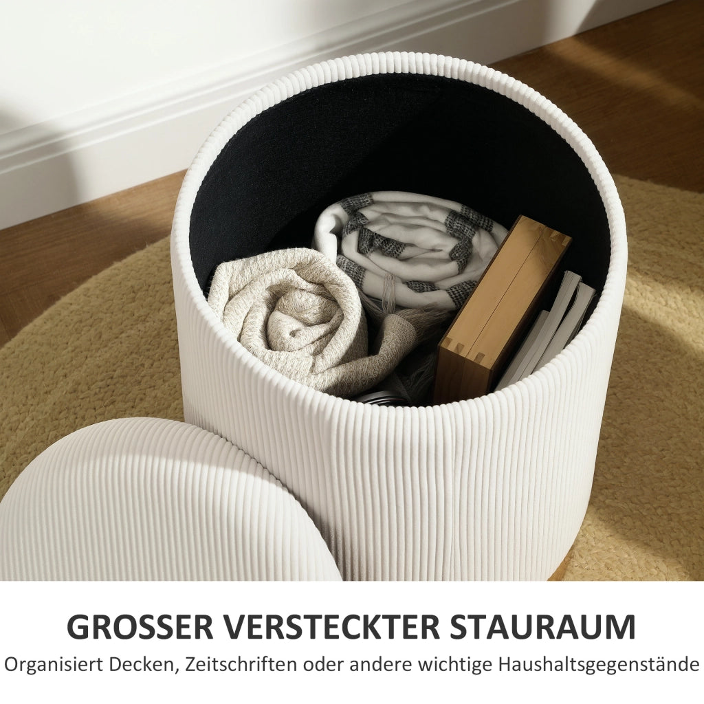 Tavolino contenitore con coperchio ¨C Minimal ¨C 36x36x44 cm crema