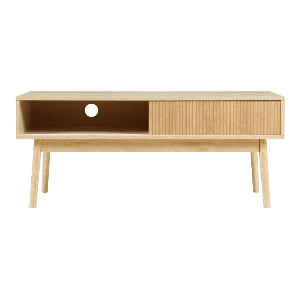 Mobile porta TV mensola per soggiorno 115 x 40 x 48 cm MDF effetto rovere 03_0010078