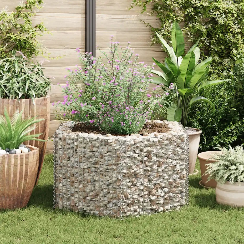 Gabbione Fioriere | Cassetta per fiori | Letto Rialzato da Giardino Esagonale 100x90x50 cm