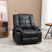 POLTRONA Relax Massaggiante Reclinabile 94x99x99 cm Nero in similpelle