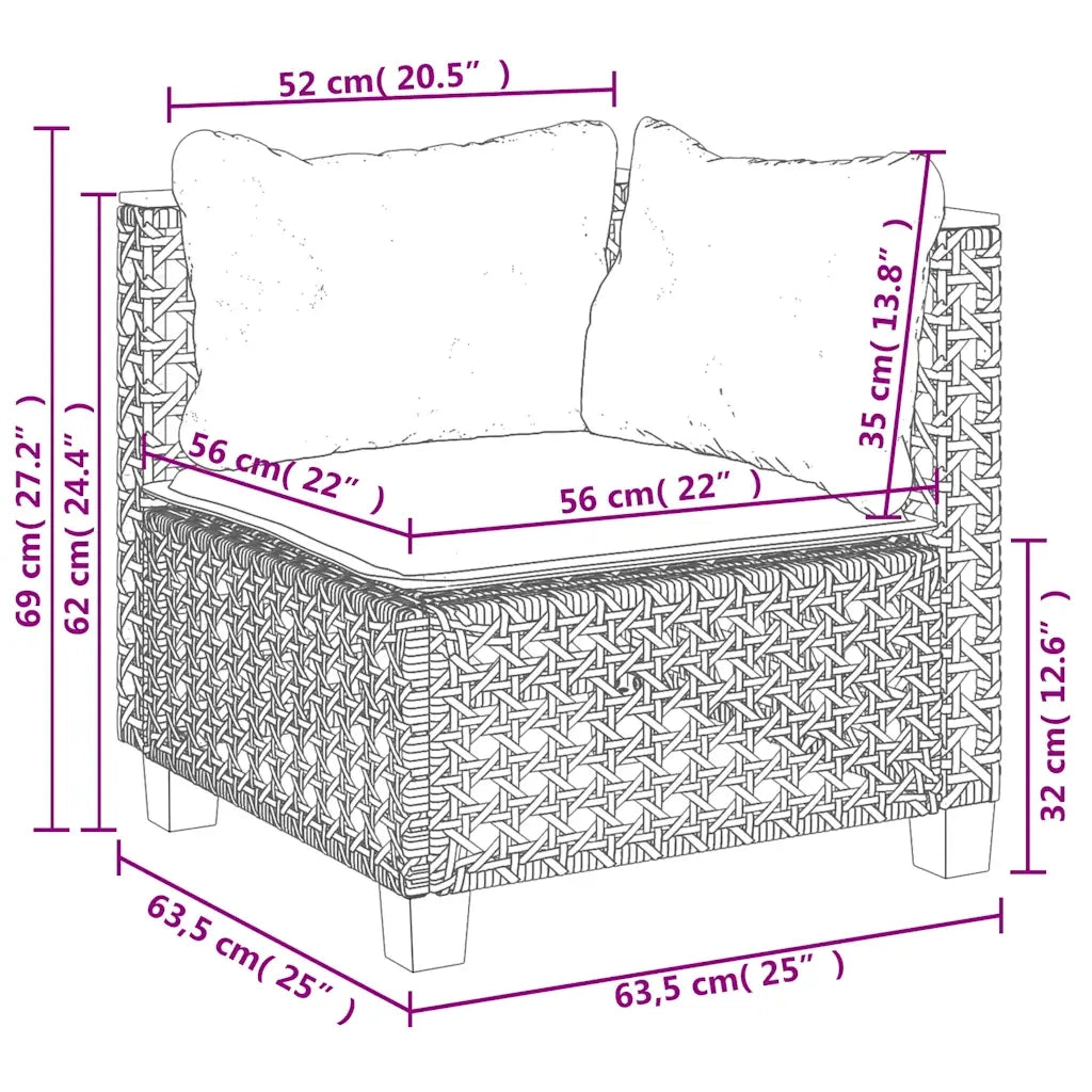 Set Divani da Giardino 7 pz con Cuscini Beige in Polyrattan 3261886