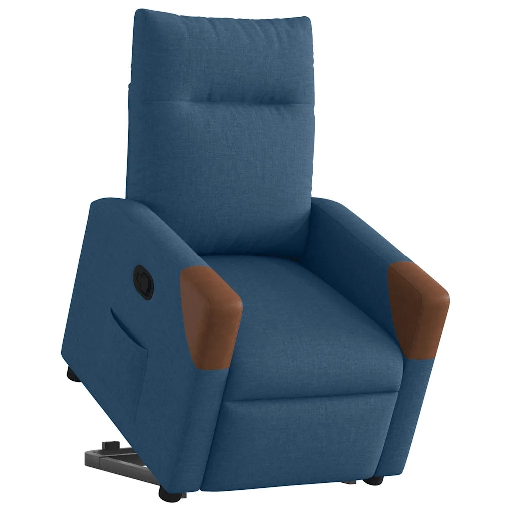 Poltrona | Sedia Relax Alzapersona Reclinabile Blu in Tessuto