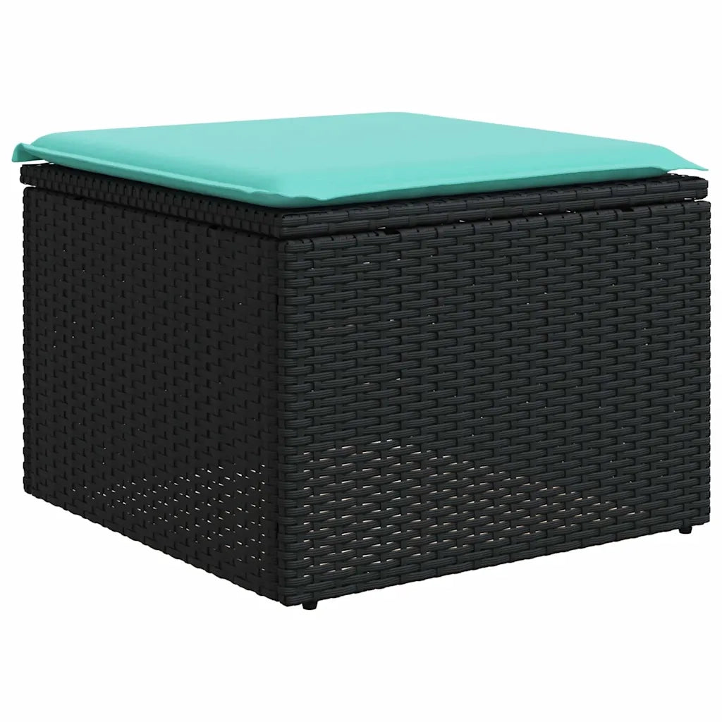 Set Divani da Giardino 6 pz con Cuscini Nero in Polyrattan 3227898