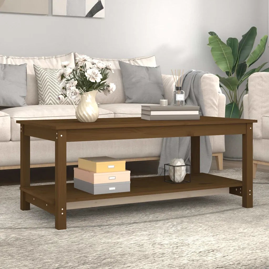 Tavolino da Salotto Ambra 110x55x45 cm Legno Massello di Pino 822275