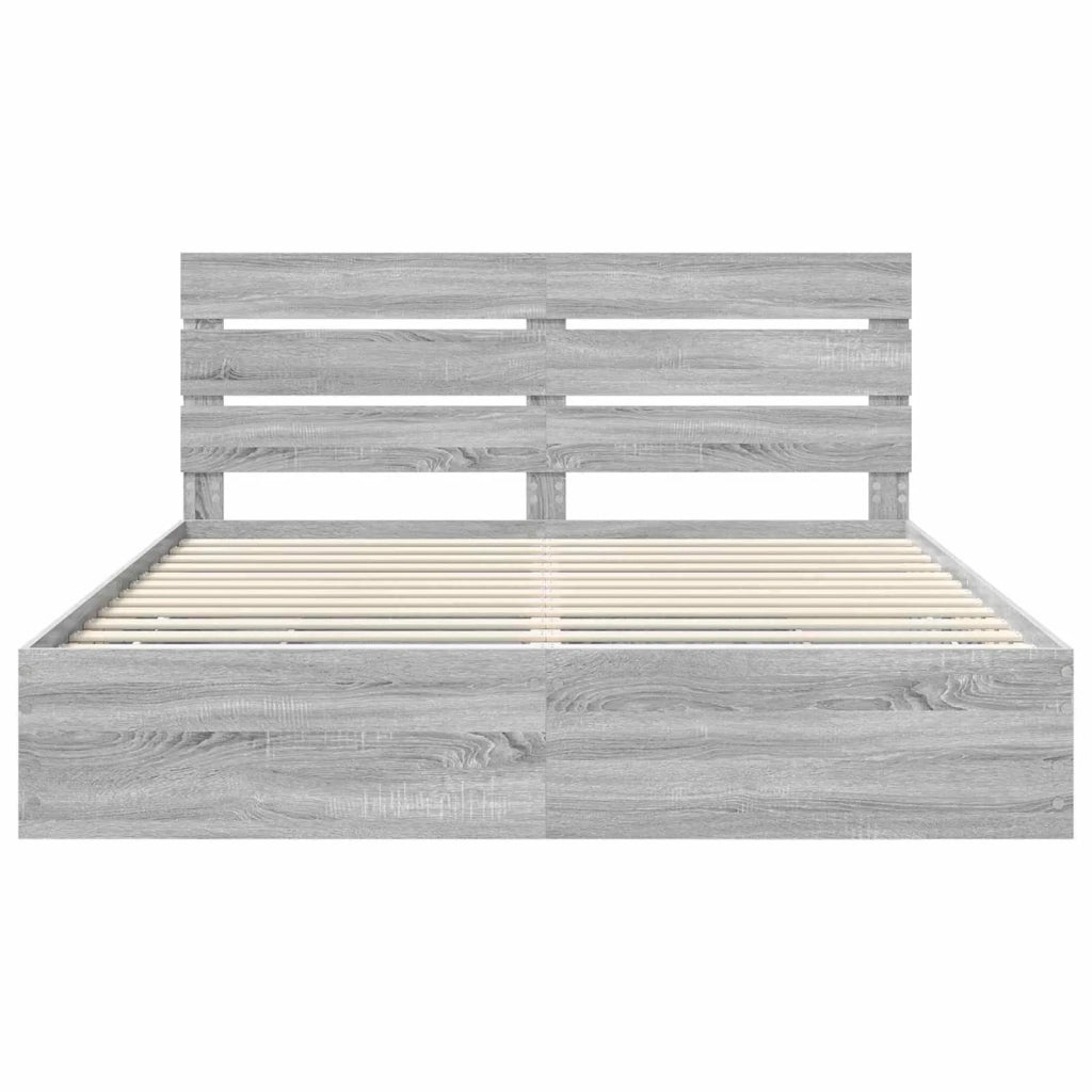Struttura del letto con cassetto Grigio Sonoma 200 x 200 cm 3411812