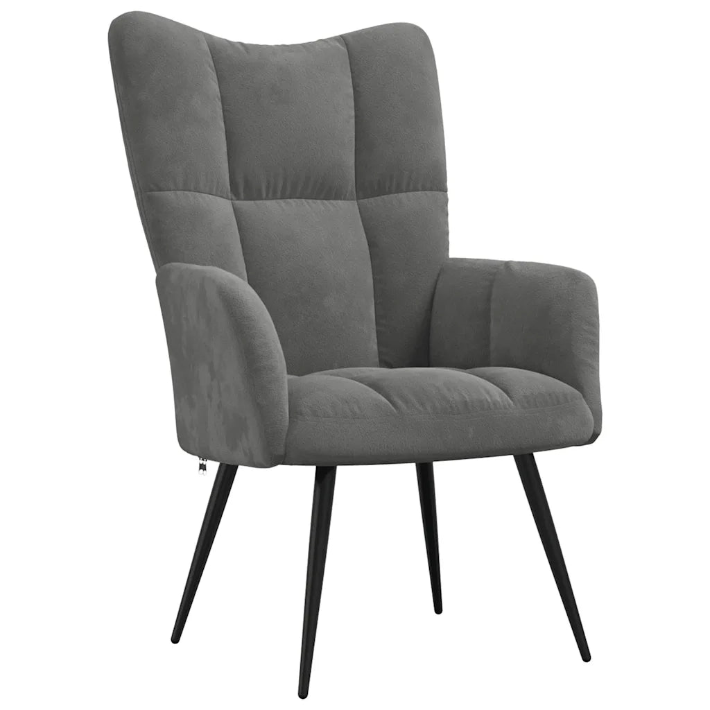 Sedia Relax Grigio Scuro in Velluto 328074