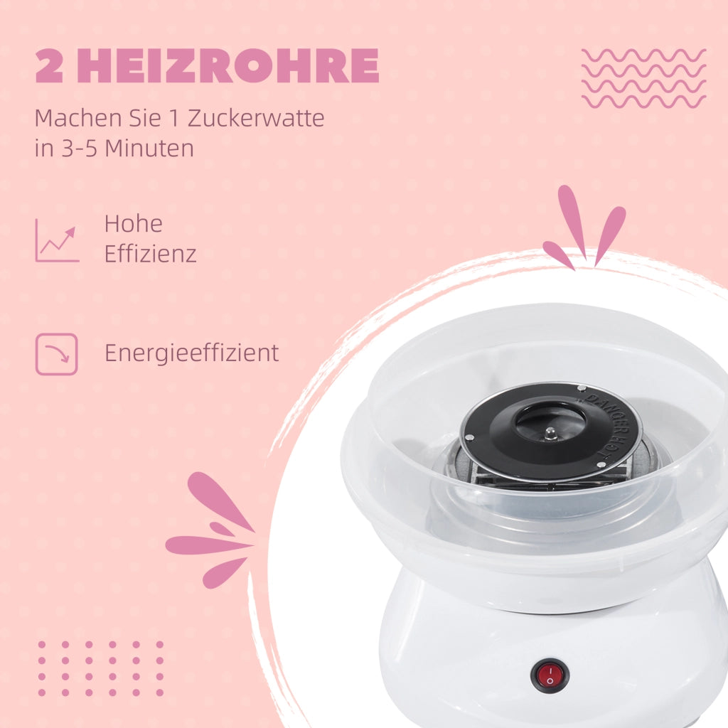 Macchina per Zucchero Filato ¨C Xylo ¨C 550W con Bastoncini e Cucchiaio Dosatore Bianco