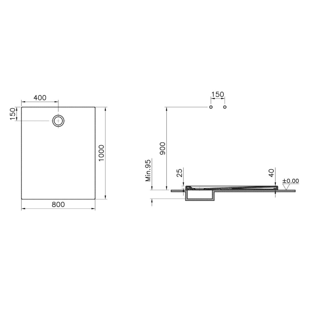 PIATTO DOCCIA LAGUNA 100X80XH4CM BIANCO IN CERAMIC