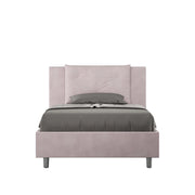 BS COM Letto una piazza e mezza con rete imbottito 110x200 microfibra glicine