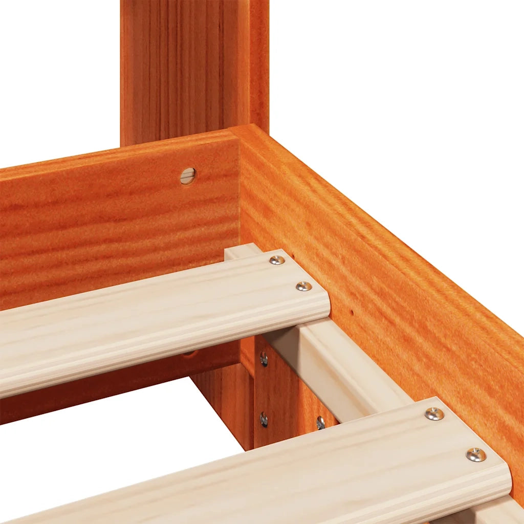 Letto senza Materasso Marrone Cera 75x190 cm in Legno di Pino 3323715