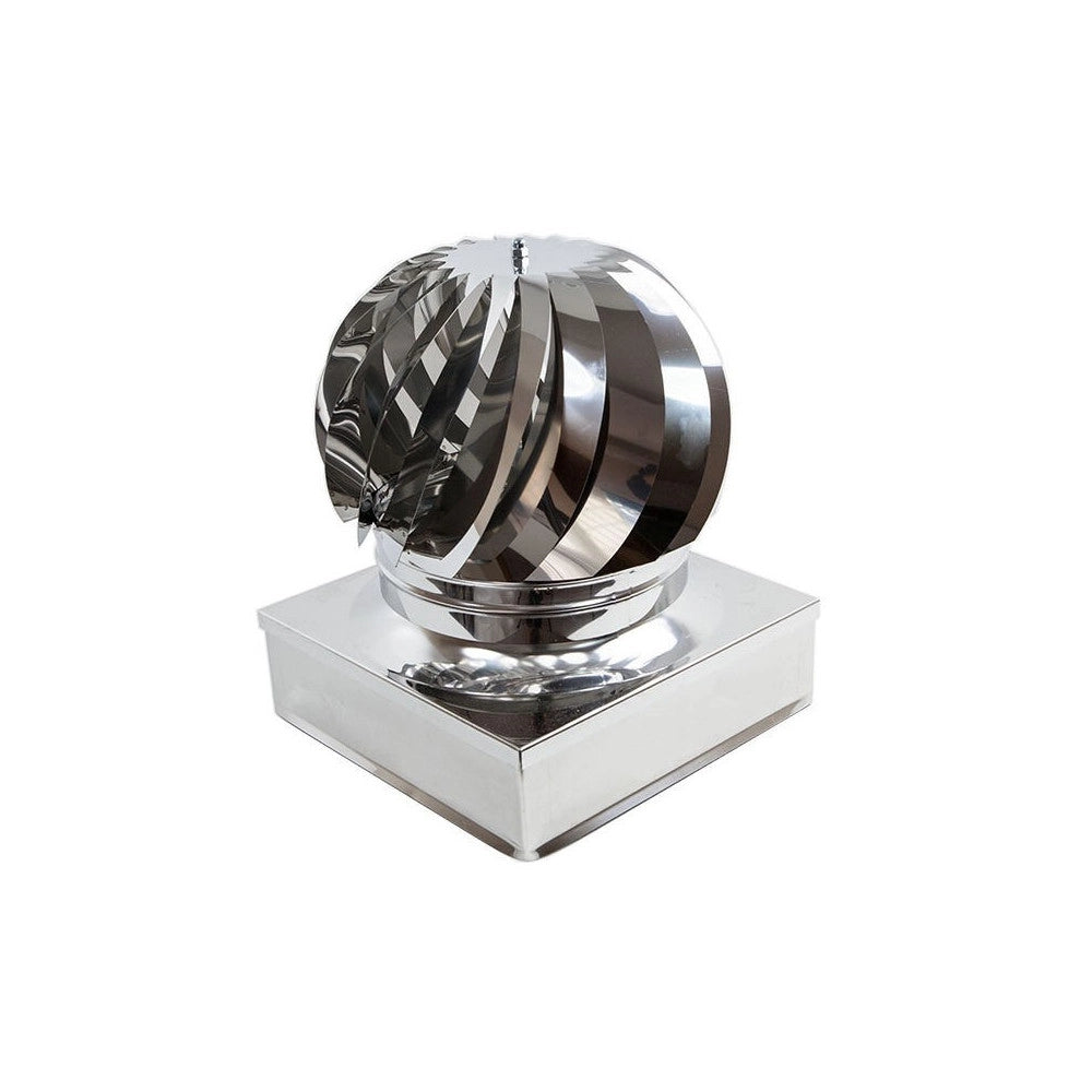 Fumaiolo da 37x37cm base quadra tipo radiante eolico inox aisi 304