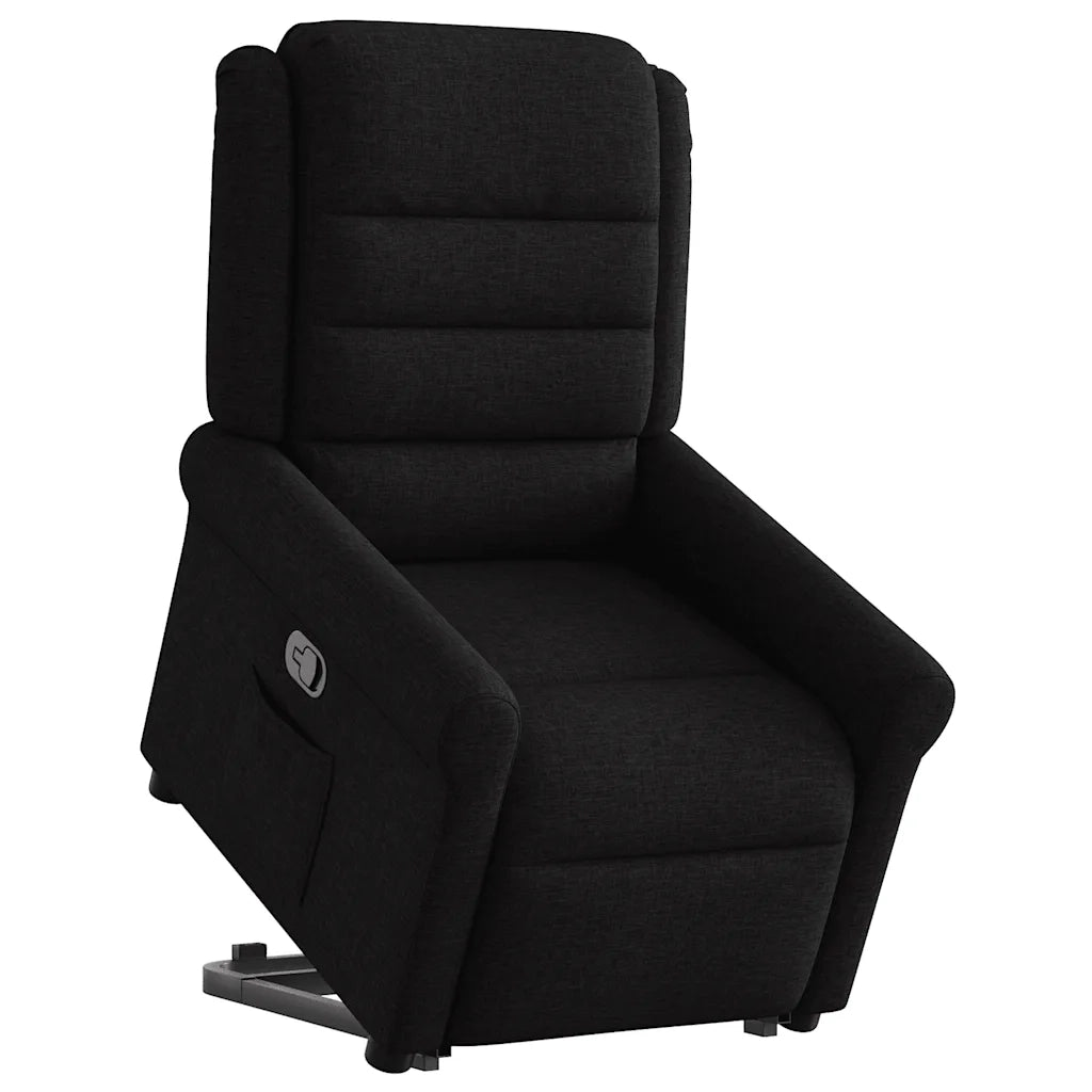 Divano Sedia-Poltrona Alzapersona Reclinabile Nera in Tessuto 379279