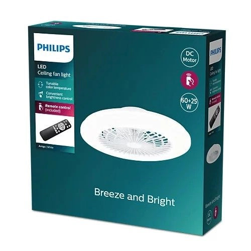 VENTILATORE DA SOFFITTO CON PLAFONIERA LED E TELECOMANDO AMIGO