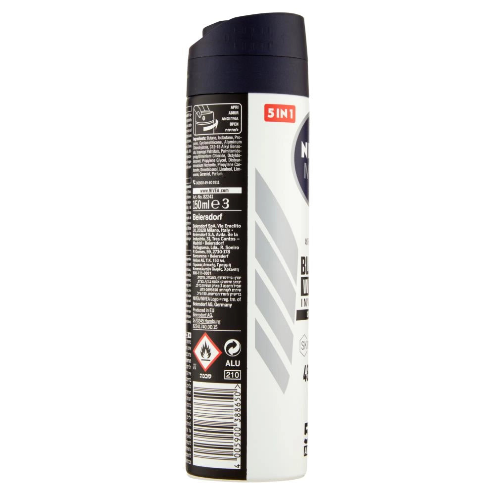 NIVEA SET 6 CONFEZIONI DEODORANTE SPRAY 150 ML BLACK & WHITE