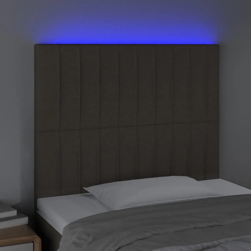 Testiera | Testata a LED tortora 90x5x118/128 cm in Tessuto