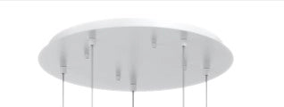 SOSPENSIONE BIANCO 5 LUCI TONDA VETRI PICCOLI ZAFFIRO 1191BI-S5 TP-ZA