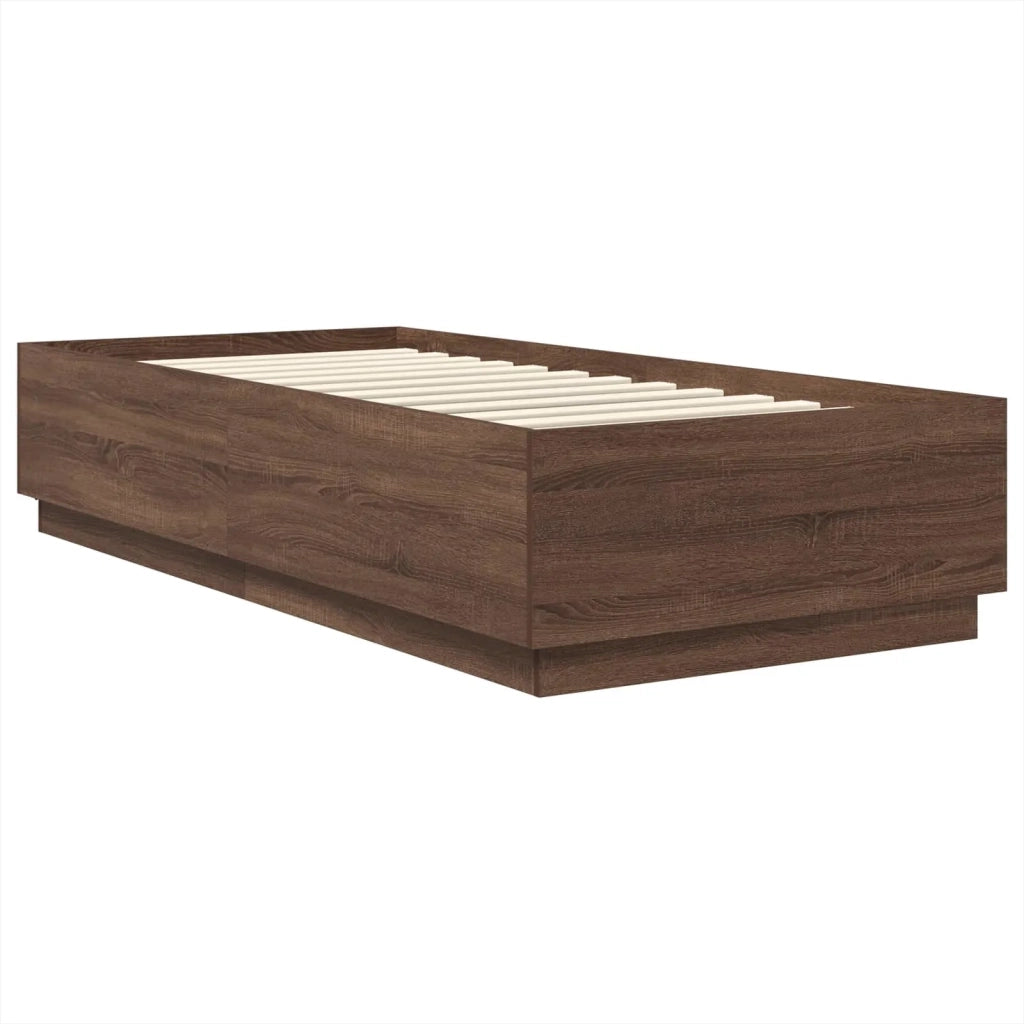 Struttura del letto con testiera Rovere Marrone 70 x 190 cm 3408221