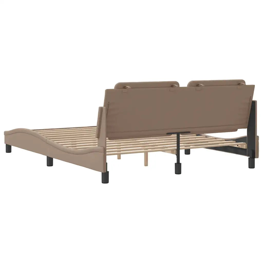 Letto matrimoniale | Letto per adulti | Giroletto con LED senza Materasso Zadar Cappuccino 160x200 cm