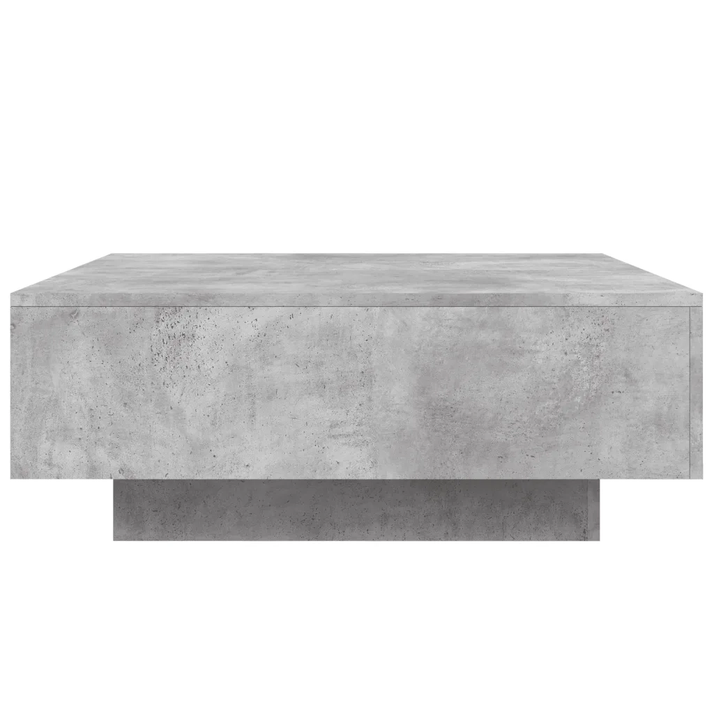 Tavolino Salotto-Tavolino da soggiorno-Tavolo Grigio Cemento 80x80x31 cm Legno Multistrato