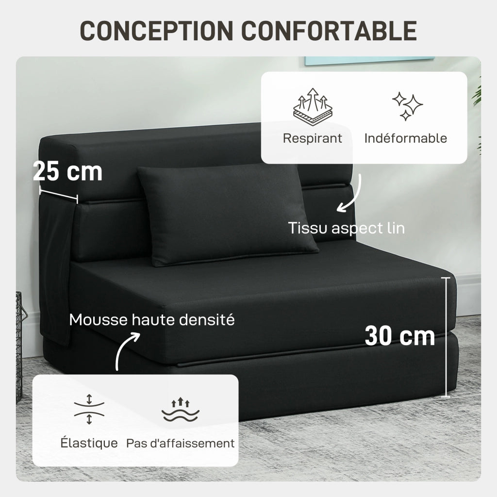 Poltrona letto pieghevole 1 posto ¨C zephmum ¨C nero